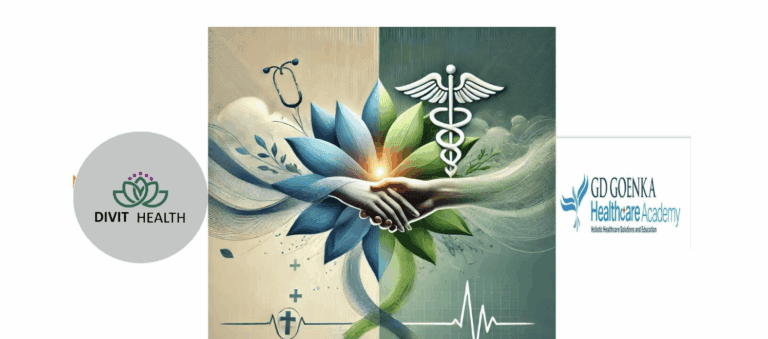 Partnership between Divit Health and GD Goenka Healthcare Academy showing collaborative healthcare education